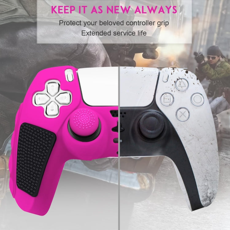 For Sony PS5 Splicing Color Silicone Gamepad Protective Case without Rocker Caps
