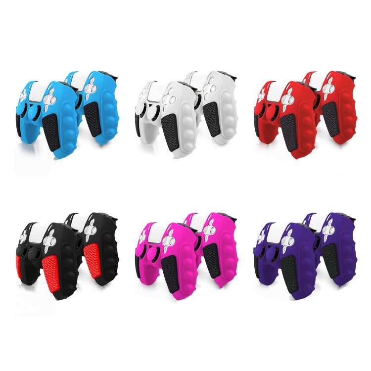 For Sony PS5 Splicing Color Silicone Gamepad Protective Case without Rocker Caps
