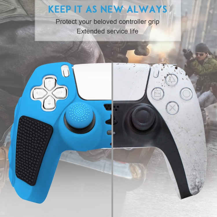 For Sony PS5 Splicing Color Silicone Gamepad Protective Case without Rocker Caps