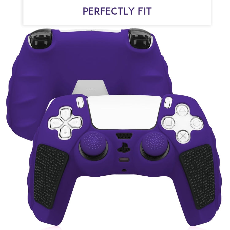 For Sony PS5 Splicing Color Silicone Gamepad Protective Case without Rocker Caps