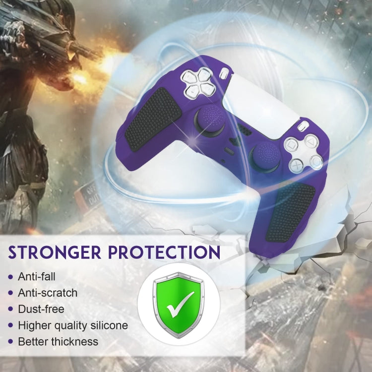 For Sony PS5 Splicing Color Silicone Gamepad Protective Case without Rocker Caps