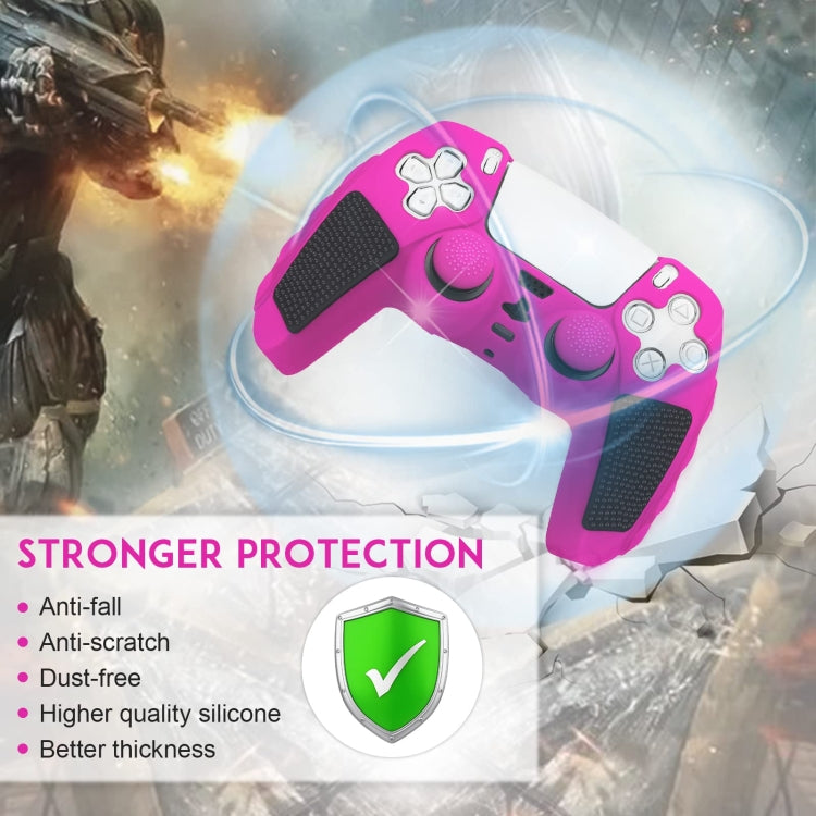 For Sony PS5 Splicing Color Silicone Gamepad Protective Case with Rocker Caps