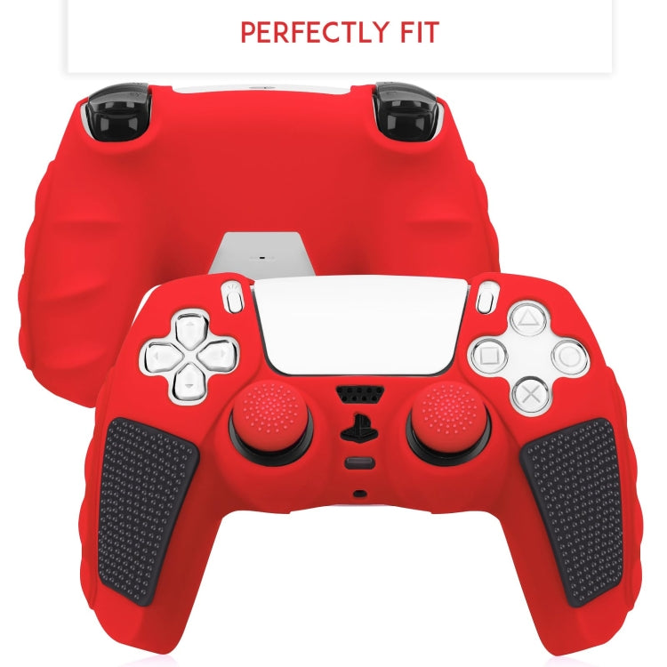 For Sony PS5 Splicing Color Silicone Gamepad Protective Case with Rocker Caps