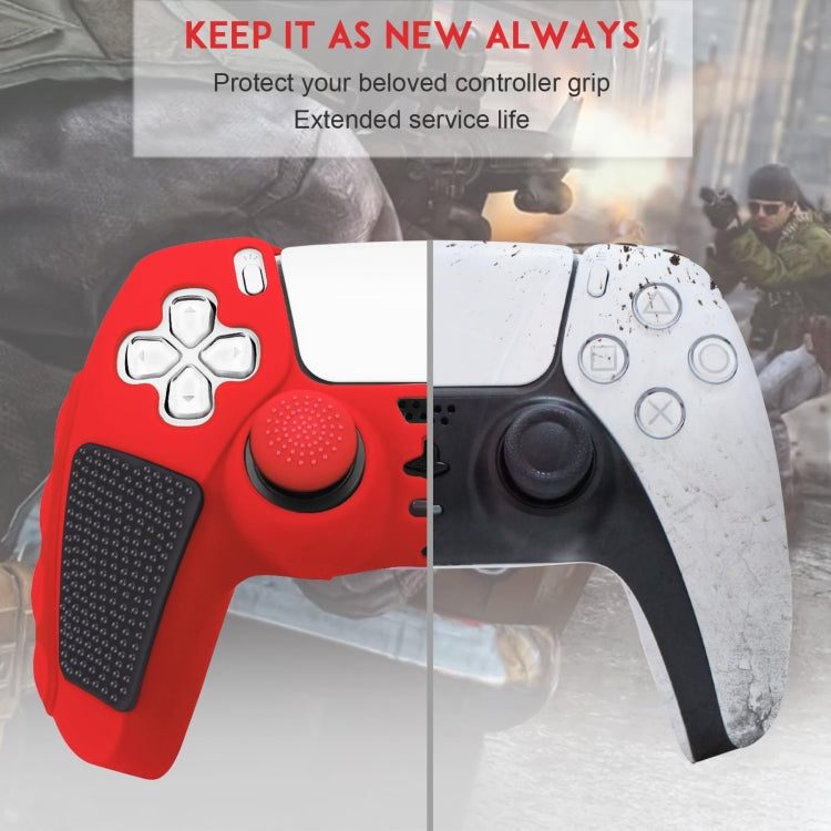 For Sony PS5 Splicing Color Silicone Gamepad Protective Case with Rocker Caps