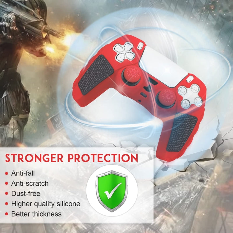 For Sony PS5 Splicing Color Silicone Gamepad Protective Case with Rocker Caps