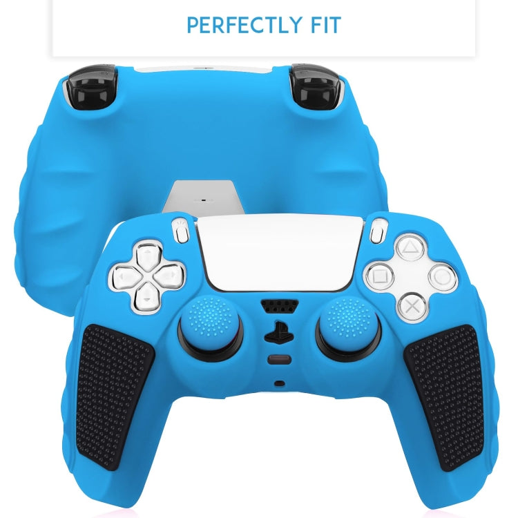 For Sony PS5 Splicing Color Silicone Gamepad Protective Case with Rocker Caps