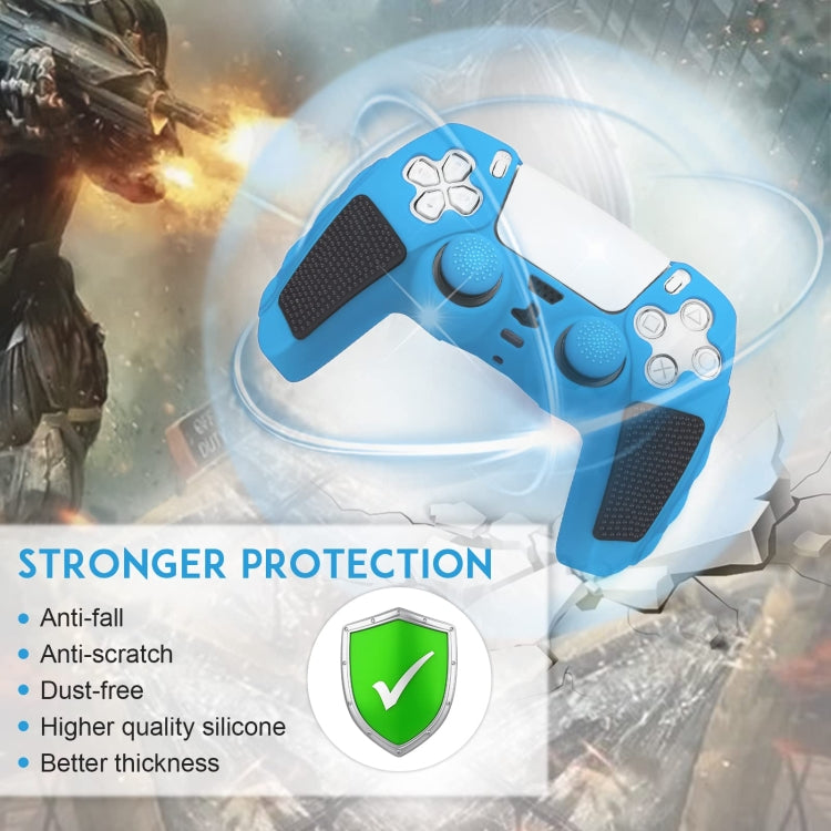 For Sony PS5 Splicing Color Silicone Gamepad Protective Case with Rocker Caps