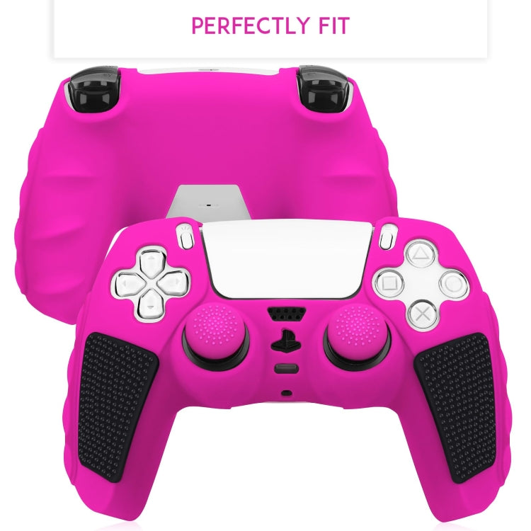 For Sony PS5 Splicing Color Silicone Gamepad Protective Case with Rocker Caps