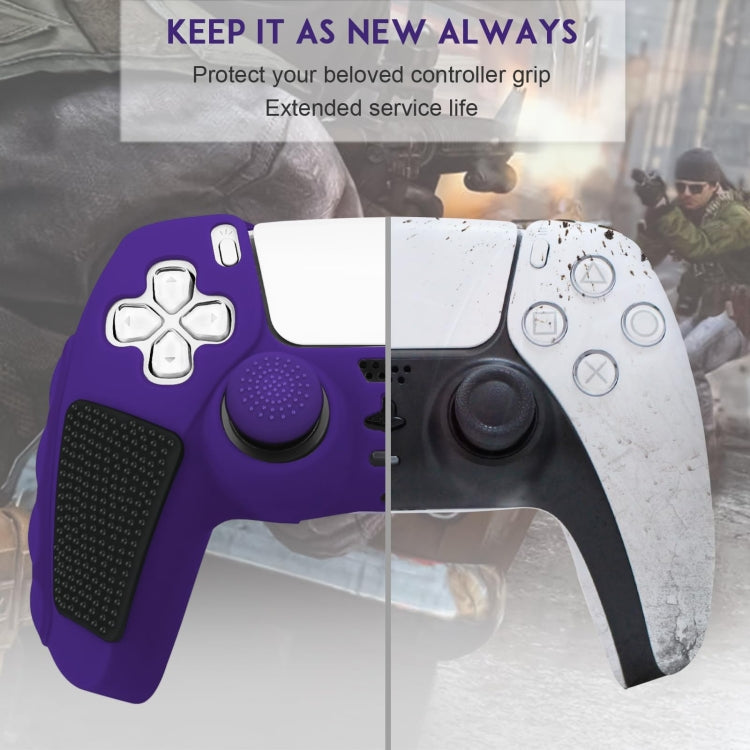 For Sony PS5 Splicing Color Silicone Gamepad Protective Case with Rocker Caps