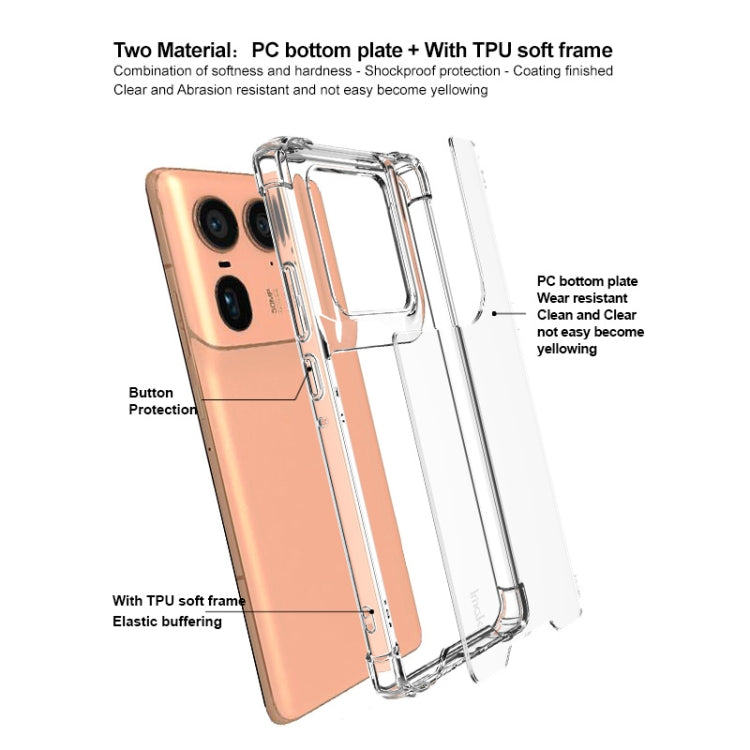 For Motorola Edge 50 Ultra IMAK Space Shield PC + TPU Airbag Shockproof Phone Case - Transparent