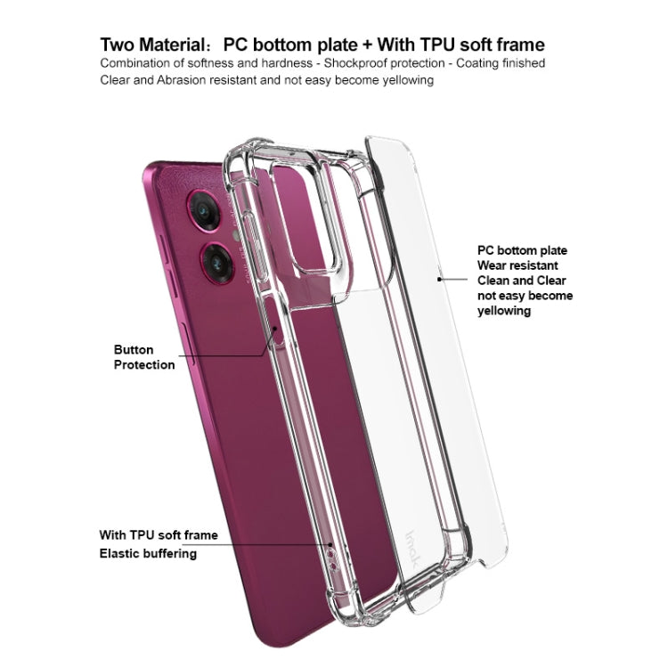 For Motorola Moto G55 5G IMAK Space Shield PC + TPU Airbag Shockproof Phone Case - Transparent