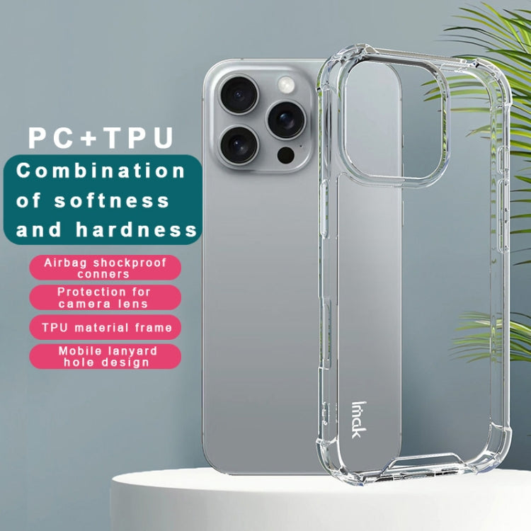 For iPhone 16 Pro Max IMAK Space Shield PC + TPU Airbag Shockproof Phone Case - Transparent