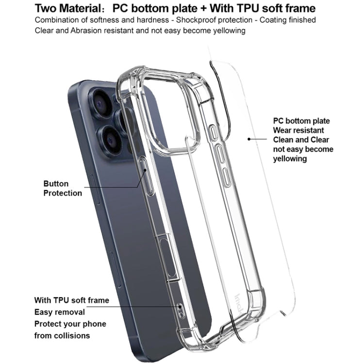 For iPhone 16 Pro Max IMAK Space Shield PC + TPU Airbag Shockproof Phone Case - Transparent