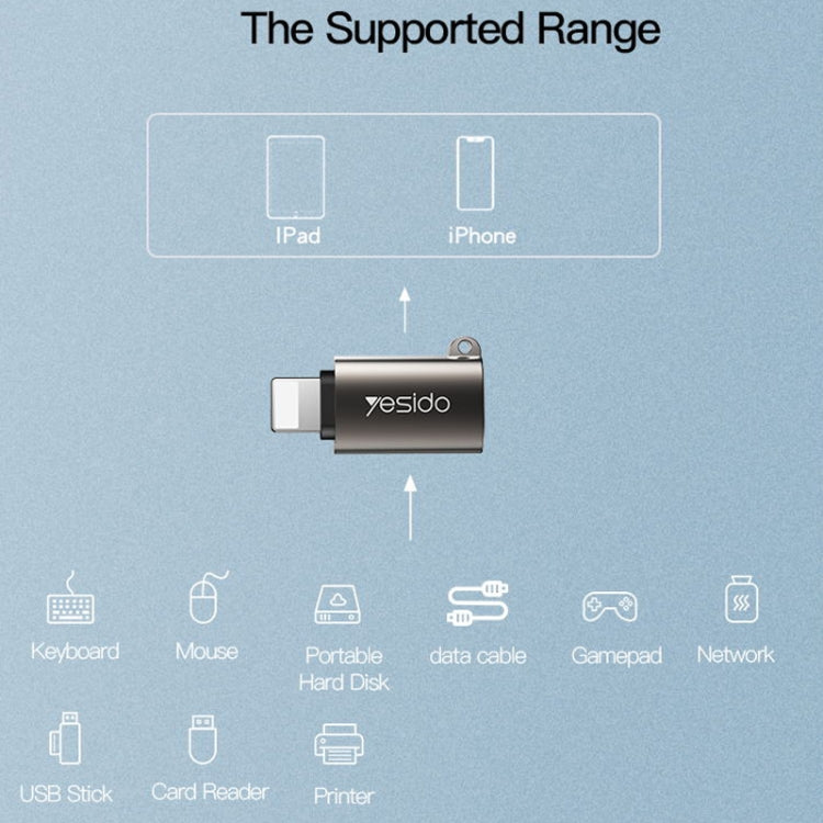 Yesido GS14 8 Pin to USB 3.0 OTG Adapter - Black