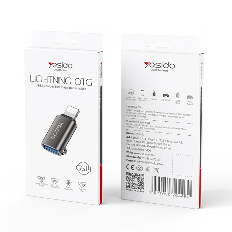 Yesido GS14 8 Pin to USB 3.0 OTG Adapter - Black