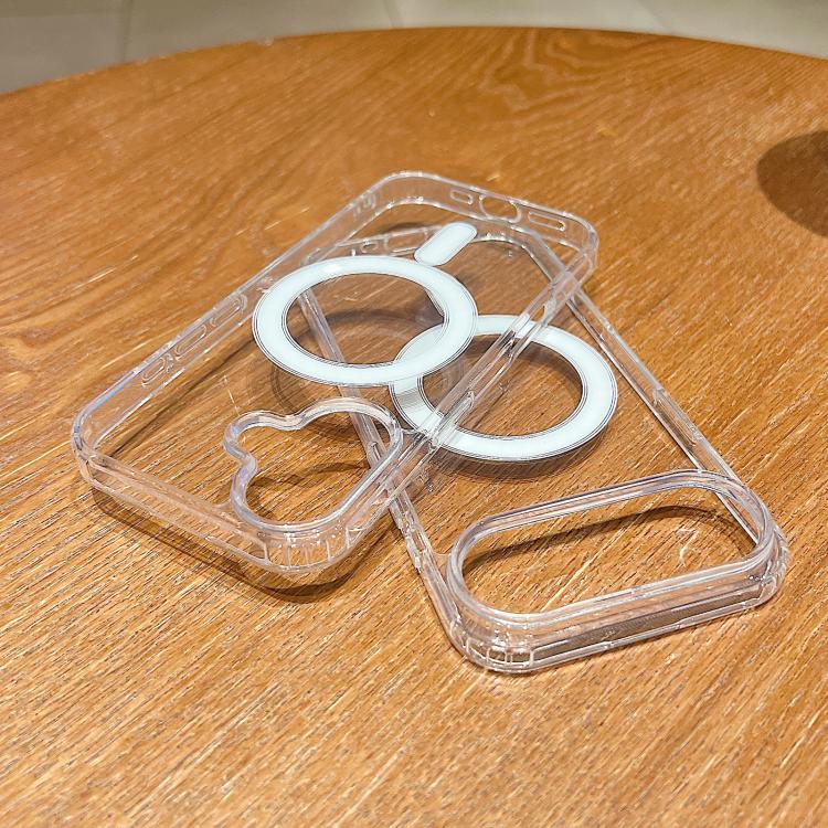 For iPhone Air Large Hole Camera MagSafe Magnetic Clear Acrylic TPU Case - Transparent