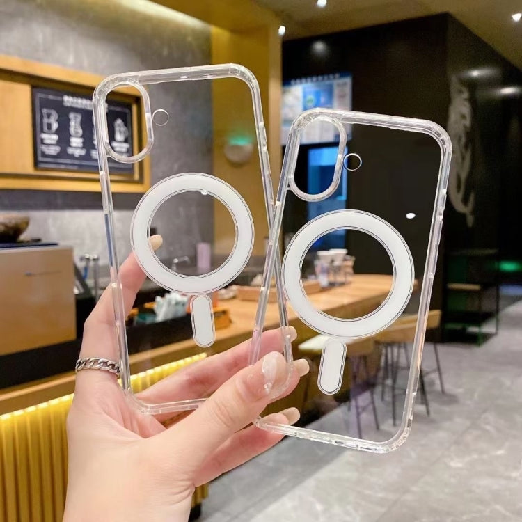 For iPhone 16 Pro Max Large Hole Camera MagSafe Magnetic Clear Acrylic TPU Case - Transparent