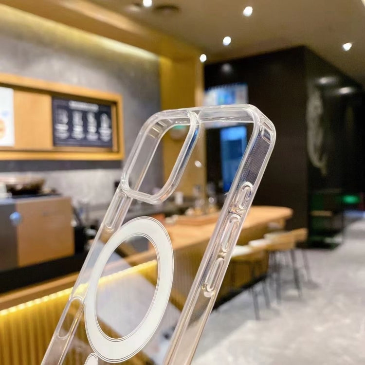For iPhone 16 Large Hole Camera MagSafe Magnetic Clear Acrylic TPU Case - Transparent