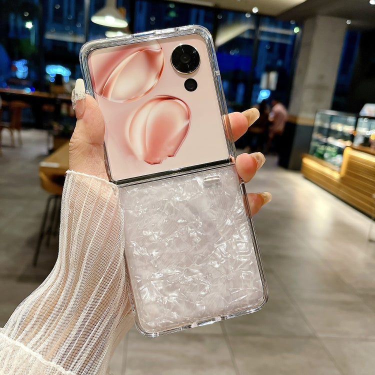 For Honor Magic V Flip Pearlescent Shell Texture Phone Case