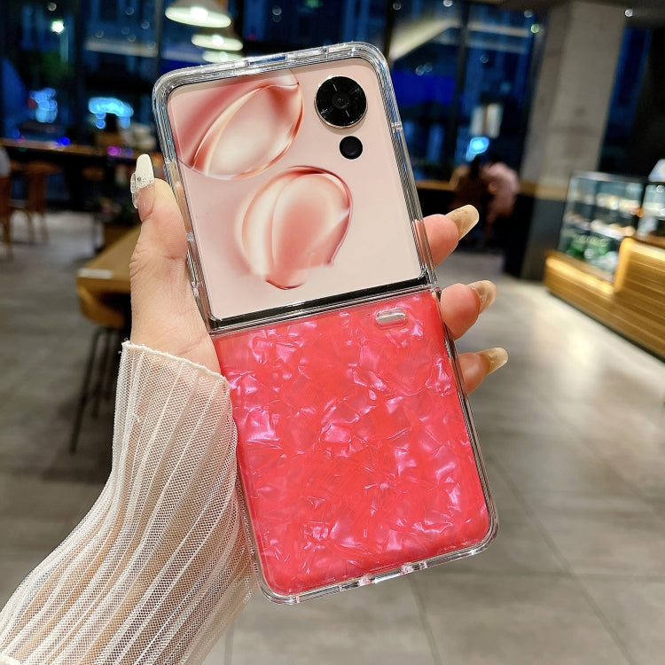For Honor Magic V Flip Pearlescent Shell Texture Phone Case