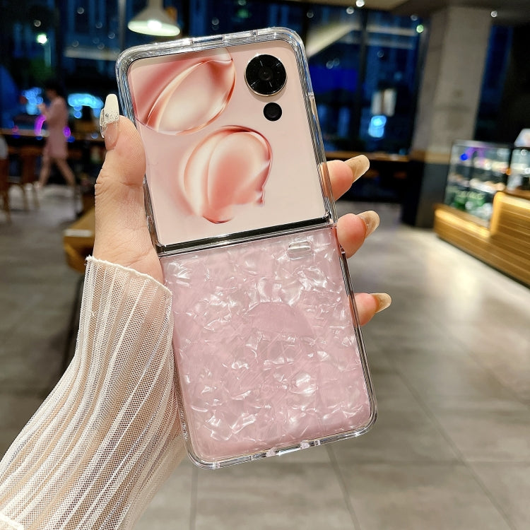 For Honor Magic V Flip Pearlescent Shell Texture Phone Case