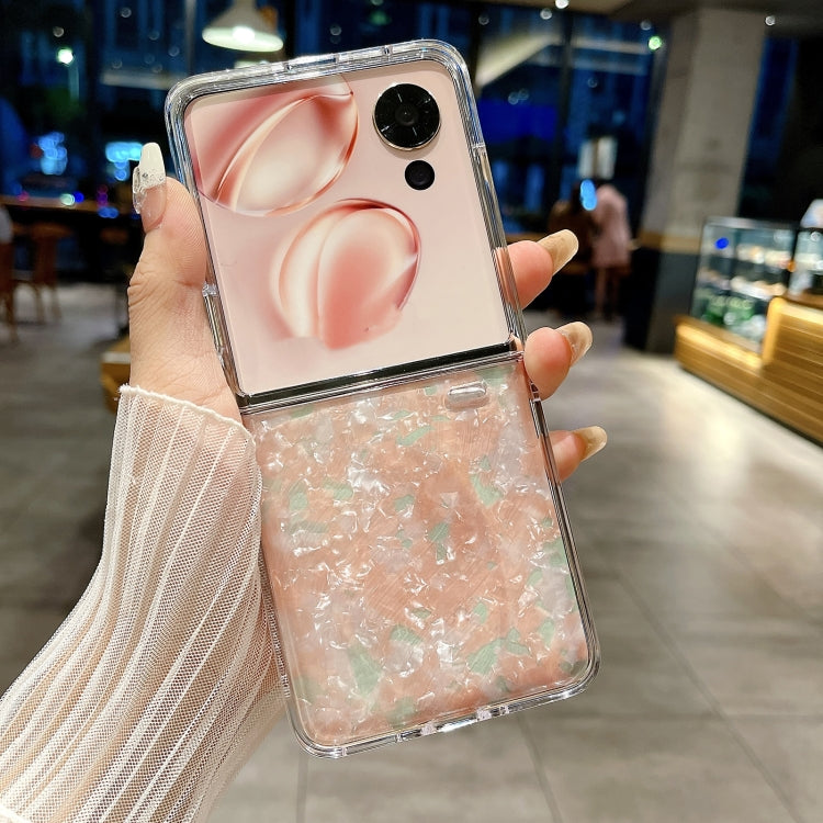 For Honor Magic V Flip Pearlescent Shell Texture Phone Case