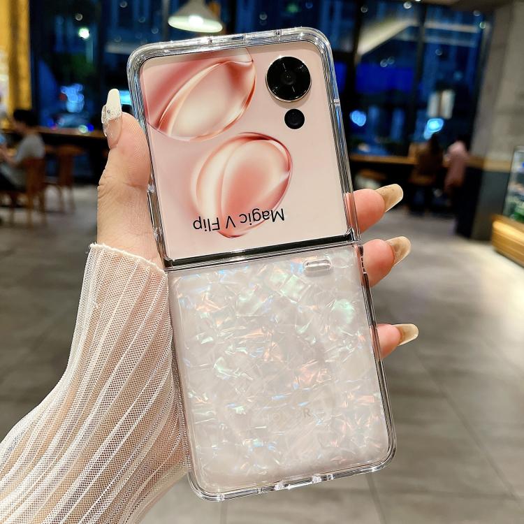 For Honor Magic V Flip 2 Pearlescent Shell Texture Phone Case