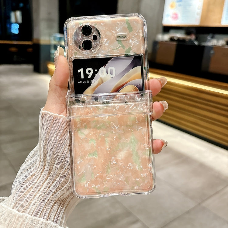 For vivo X Flip Three-piece Set Pearlescent Shell Texture Phone Case