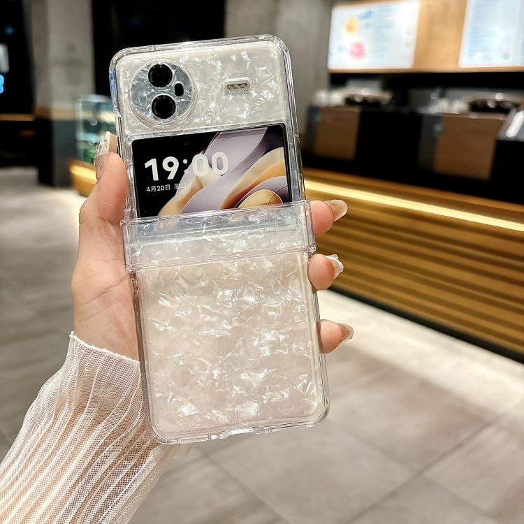 For vivo X Flip Three-piece Set Pearlescent Shell Texture Phone Case