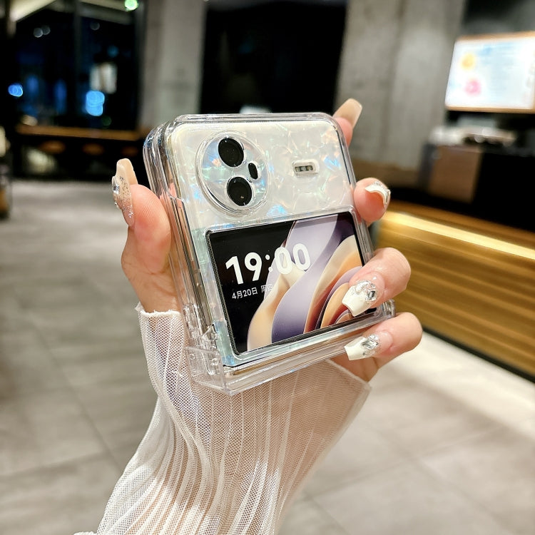 For vivo X Flip Three-piece Set Pearlescent Shell Texture Phone Case