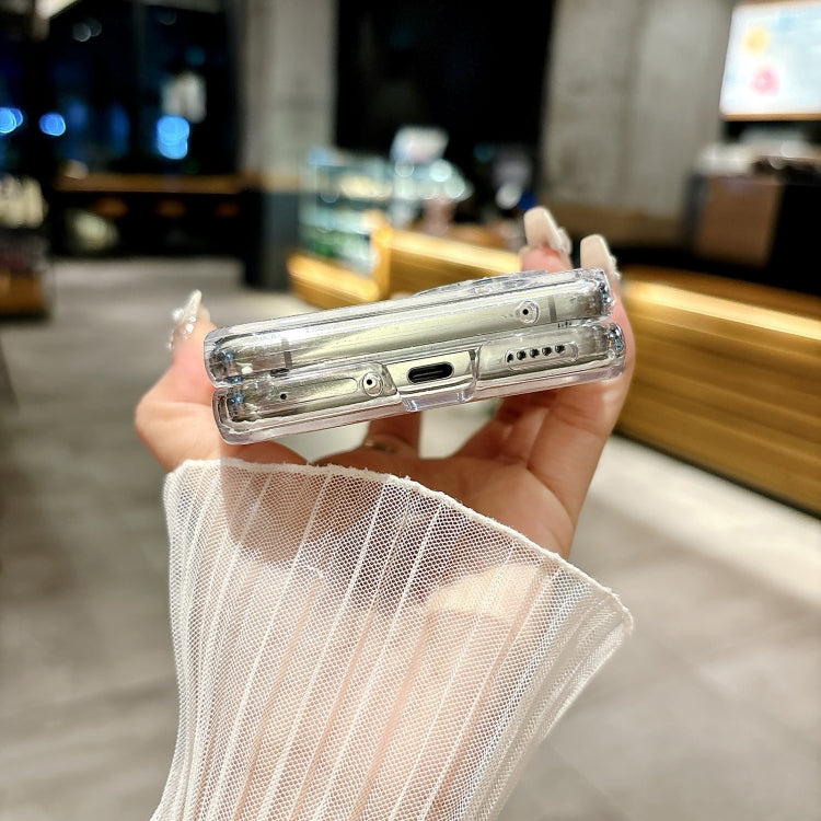 For vivo X Flip Three-piece Set Pearlescent Shell Texture Phone Case