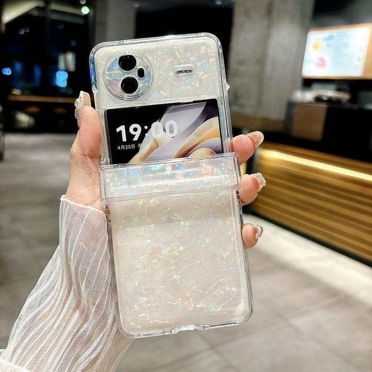 For vivo X Flip Three-piece Set Pearlescent Shell Texture Phone Case