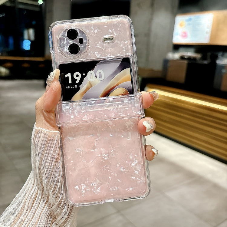 For vivo X Flip Three-piece Set Pearlescent Shell Texture Phone Case