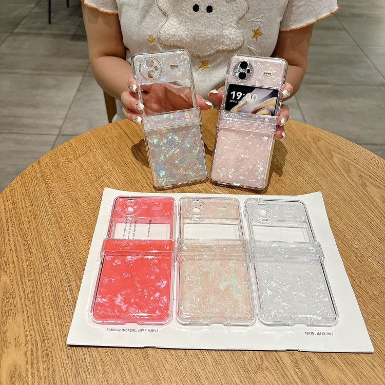 For vivo X Flip Three-piece Set Pearlescent Shell Texture Phone Case