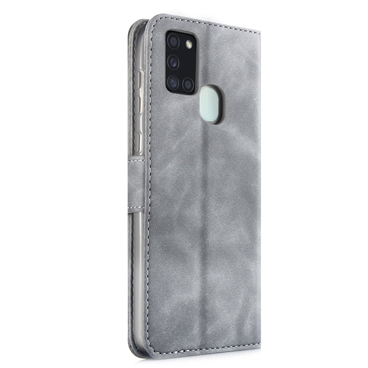 For Samsung Galaxy A21s Diaobaolee Pure Fresh Grain Horizontal Flip Leather Case with Holder & Card Slots
