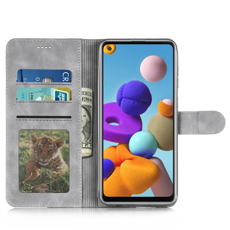 For Samsung Galaxy A21s Diaobaolee Pure Fresh Grain Horizontal Flip Leather Case with Holder & Card Slots