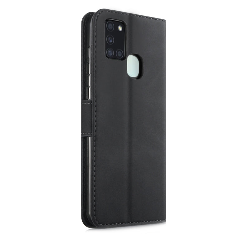 For Samsung Galaxy A21s Diaobaolee Pure Fresh Grain Horizontal Flip Leather Case with Holder & Card Slots