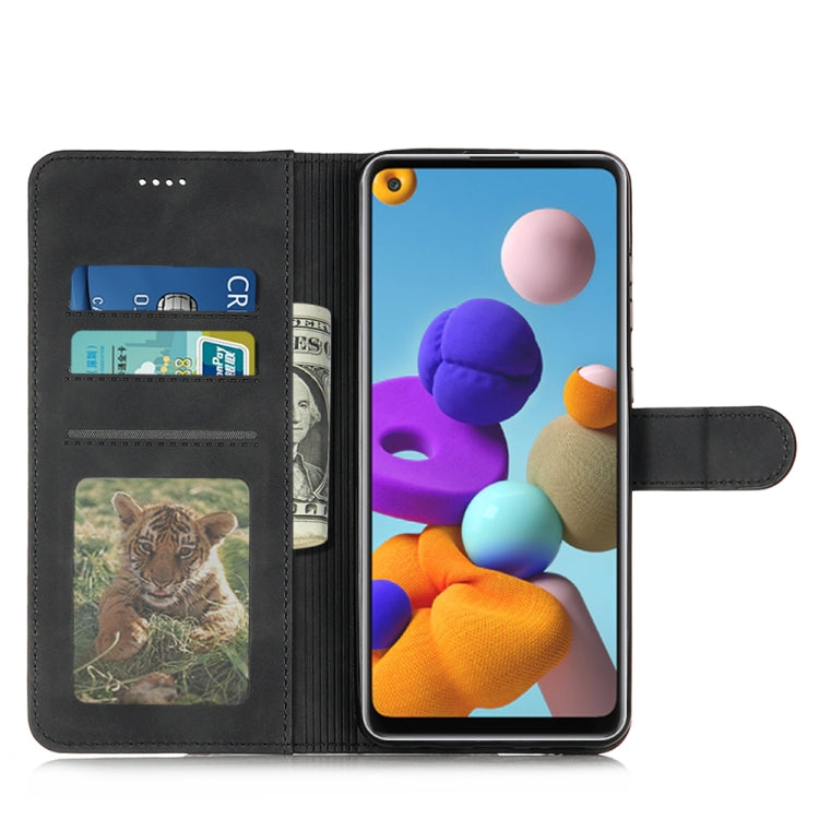 For Samsung Galaxy A21s Diaobaolee Pure Fresh Grain Horizontal Flip Leather Case with Holder & Card Slots