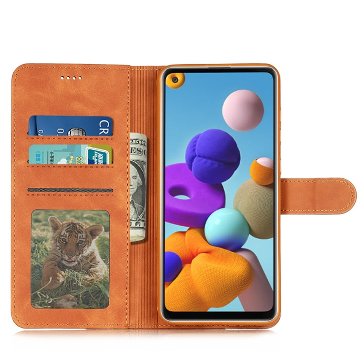 For Samsung Galaxy A21s Diaobaolee Pure Fresh Grain Horizontal Flip Leather Case with Holder & Card Slots