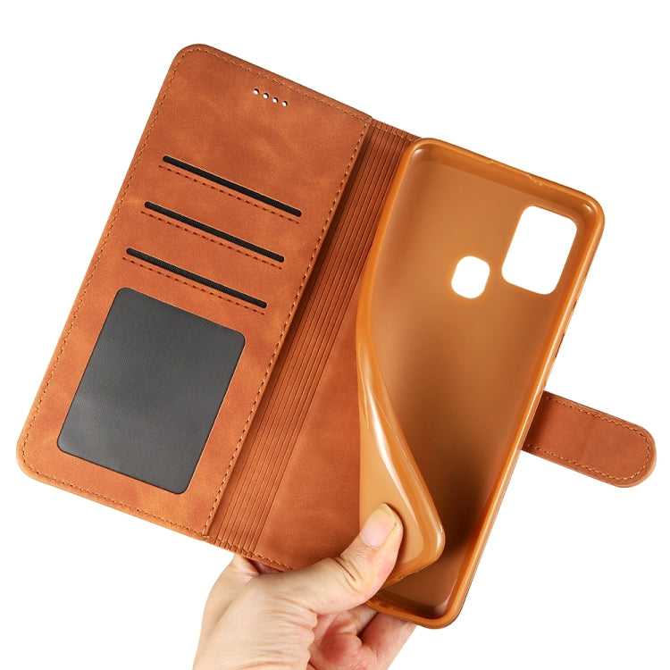 For Samsung Galaxy A21s Diaobaolee Pure Fresh Grain Horizontal Flip Leather Case with Holder & Card Slots
