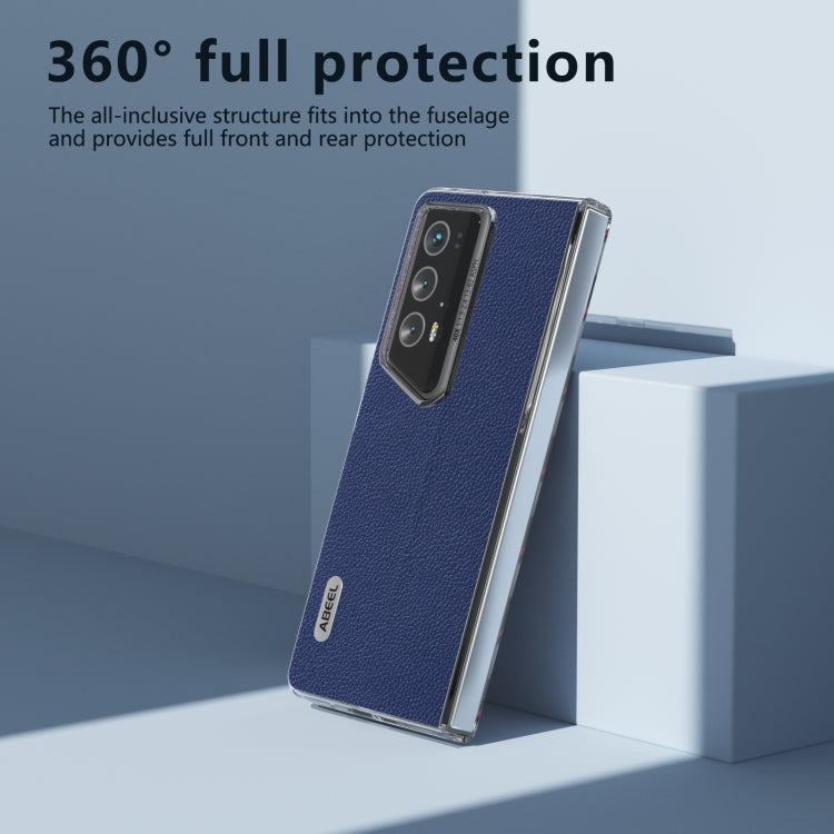 For Honor Magic V2 RSR Porsche Design ABEEL Transparent Frame Genuine Leather Mino Phone Case