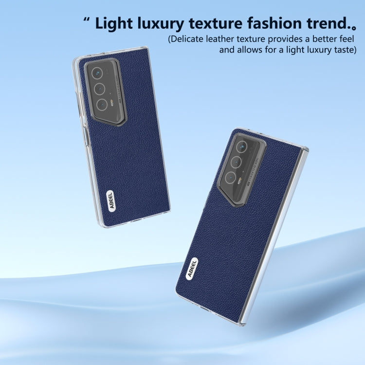 For Honor Magic V2 RSR Porsche Design ABEEL Transparent Frame Genuine Leather Mino Phone Case