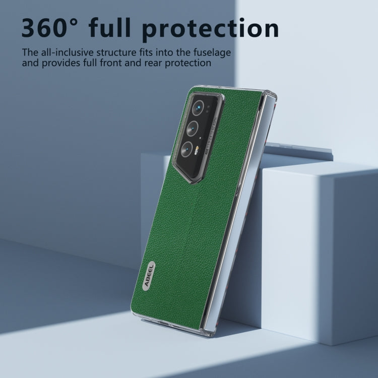For Honor Magic V2 RSR Porsche Design ABEEL Transparent Frame Genuine Leather Mino Phone Case