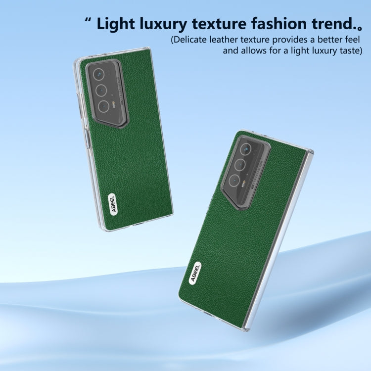 For Honor Magic V2 RSR Porsche Design ABEEL Transparent Frame Genuine Leather Mino Phone Case