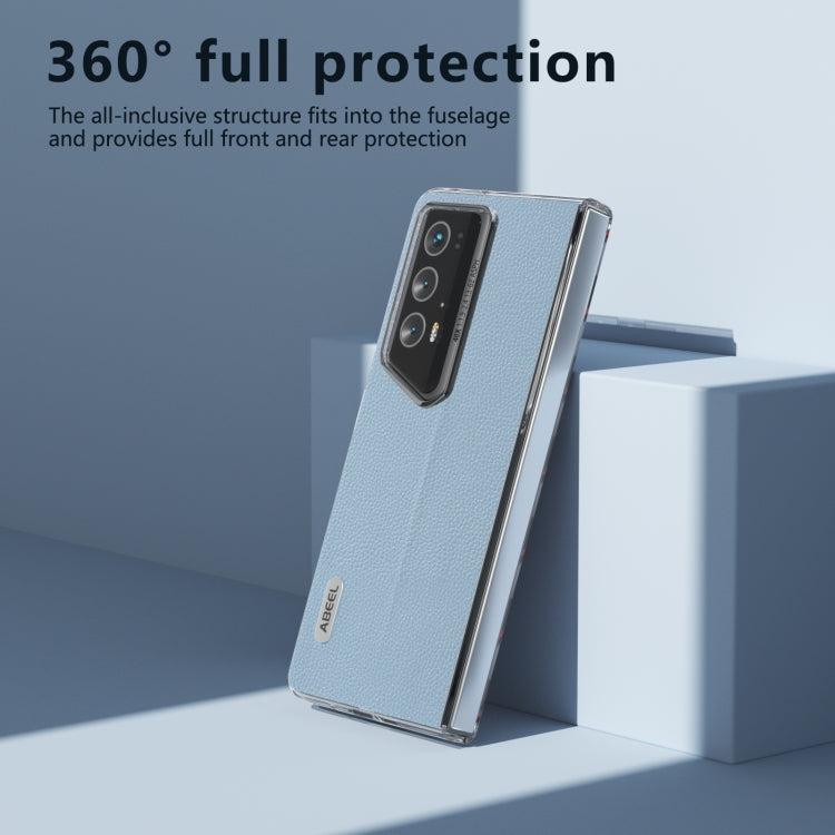 For Honor Magic V2 RSR Porsche Design ABEEL Transparent Frame Genuine Leather Mino Phone Case