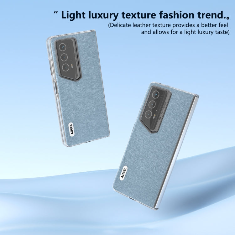 For Honor Magic V2 RSR Porsche Design ABEEL Transparent Frame Genuine Leather Mino Phone Case