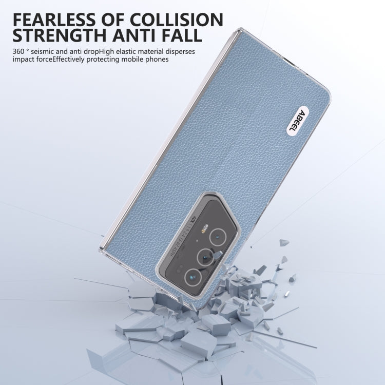 For Honor Magic V2 RSR Porsche Design ABEEL Transparent Frame Genuine Leather Mino Phone Case