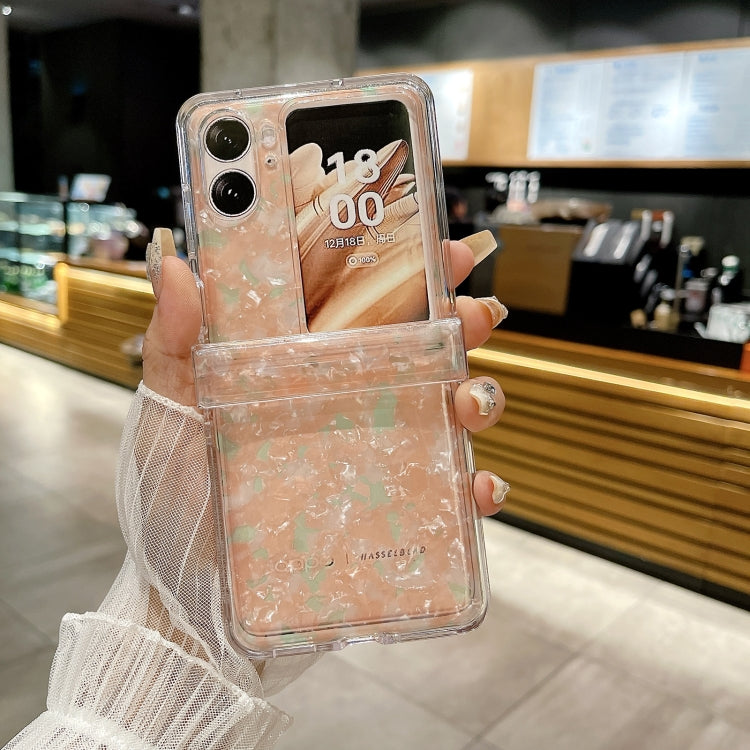 For OPPO Find N2 Flip Three-piece Set Pearlescent Shell Texture Phone Case