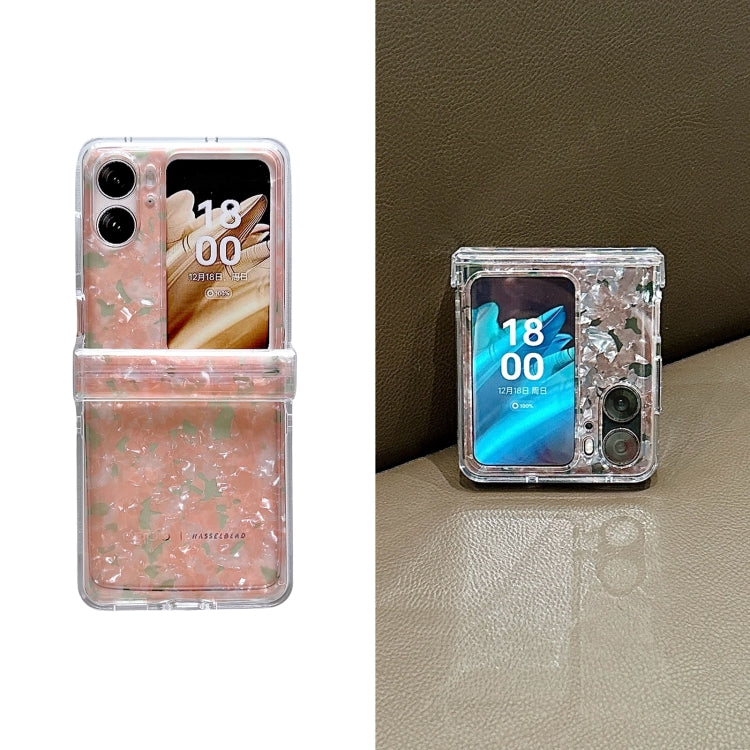 For OPPO Find N2 Flip Three-piece Set Pearlescent Shell Texture Phone Case