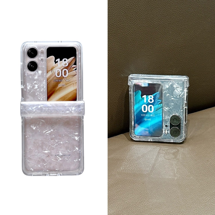 For OPPO Find N2 Flip Three-piece Set Pearlescent Shell Texture Phone Case
